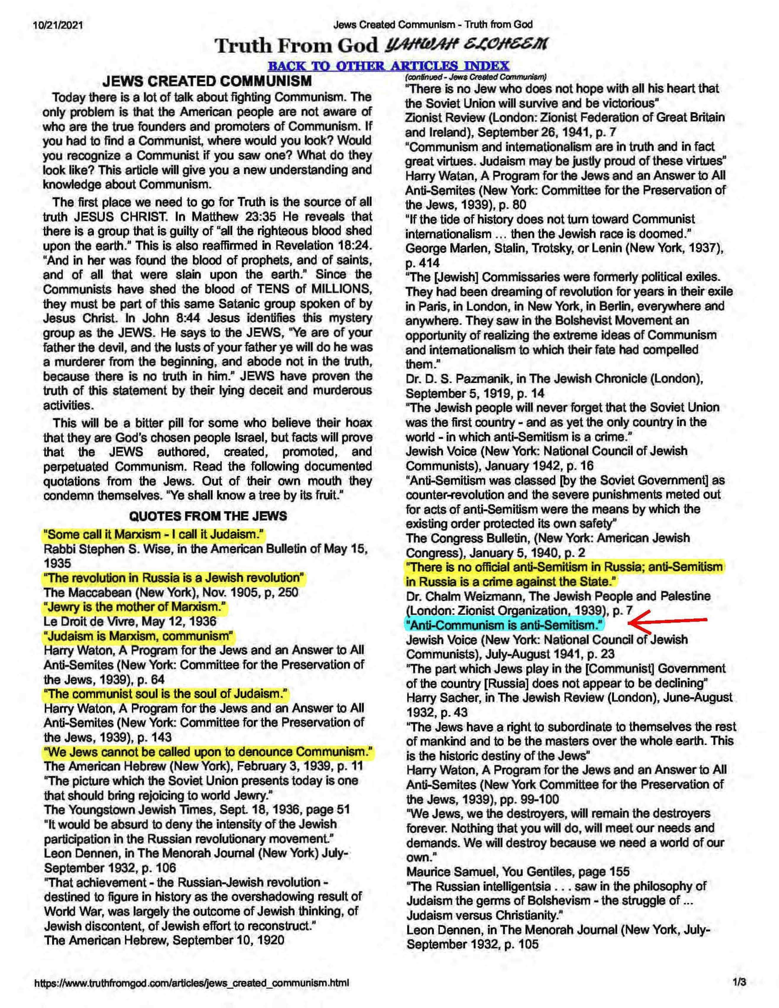 Jews Created Communism - Truth from God_Page_1 Jews Created Communism - Truth from God_Page_1