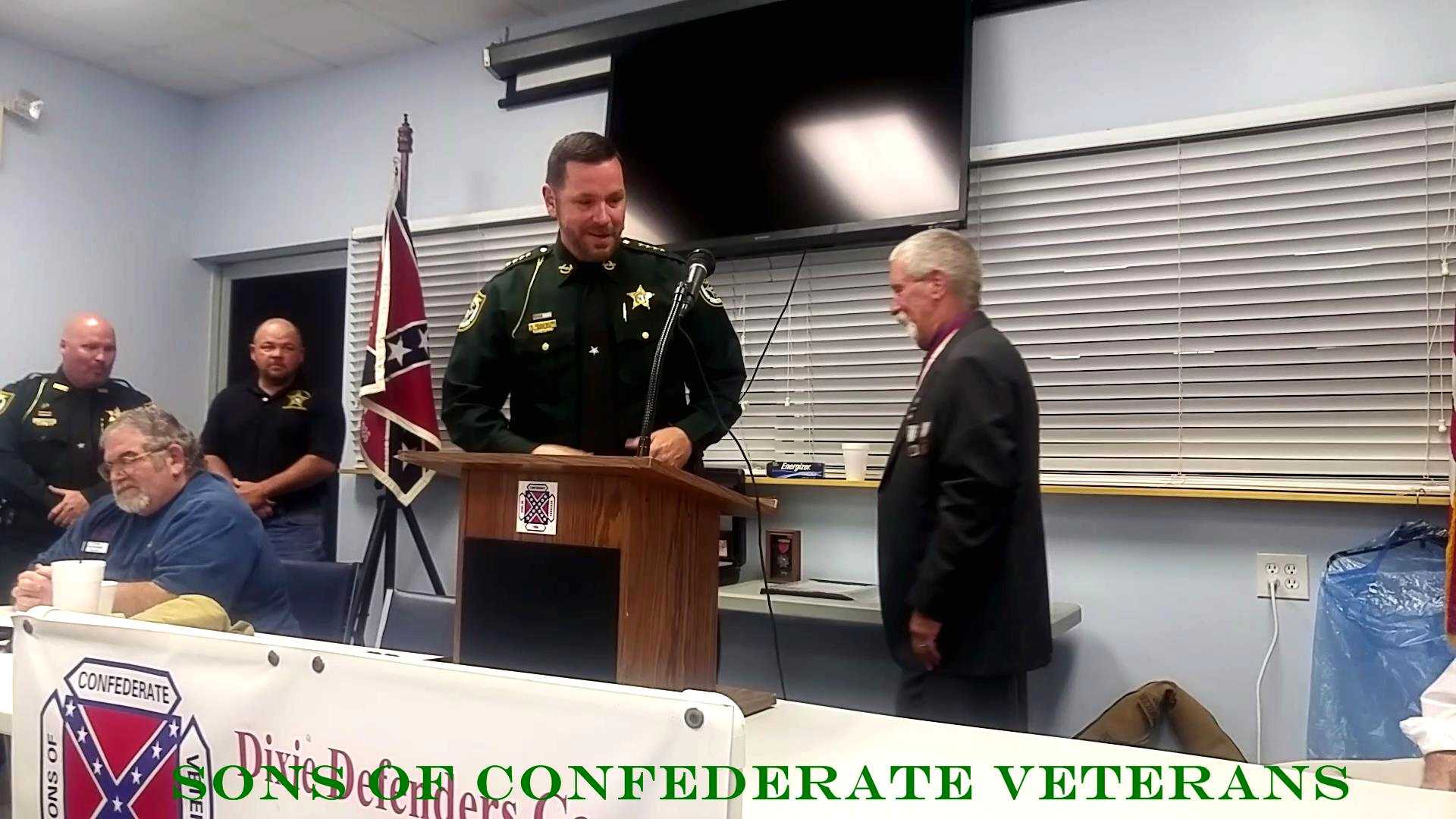 SCV presents, J  Edgar Hoover Law and Order, Awards to ,Gilchrist County, Sheriff Bobby Schultz,