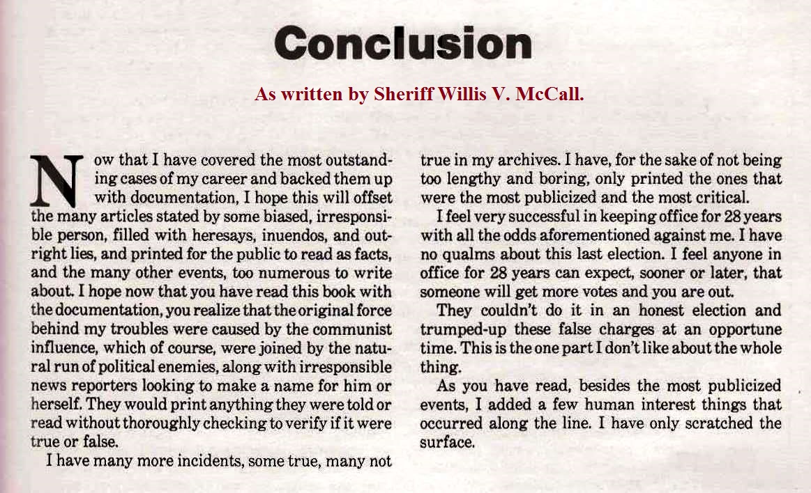 SHERIFF WILLIS V. MCCALL SHERIFF OF LAKE COUNTY was a TRUE HERO SHERIFF WILLIS V. MCCALL SHERIFF OF LAKE COUNTY was a TRUE HERO